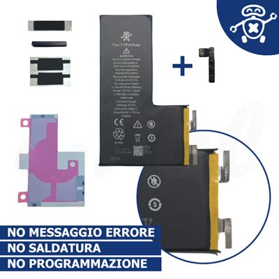 Batteria SOLO CELLE per Apple iPhone 11 PRO MAX NEW TECHNOLOGY by e-Pol + flex tag-on ®